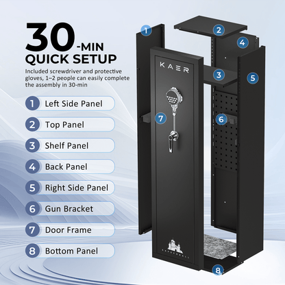 KAER 3-5 Rifle Gun Safe and Cabinet 1320S - KaerWorld
