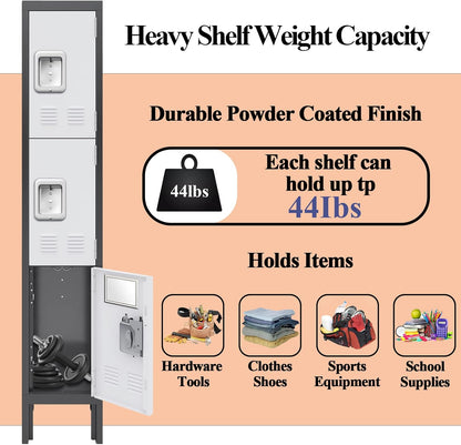 Kaer 3 door Metal Locker Grey/Tan 1680 - KaerWorld