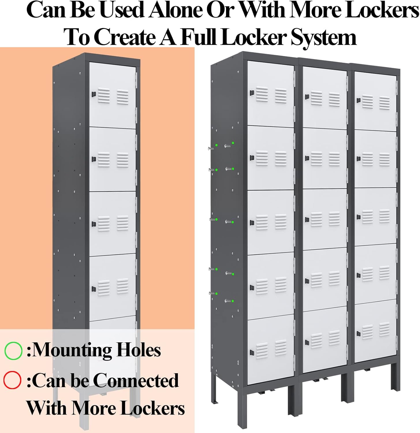 Kaer 3 door Metal Locker Grey/Tan 1680 - KaerWorld