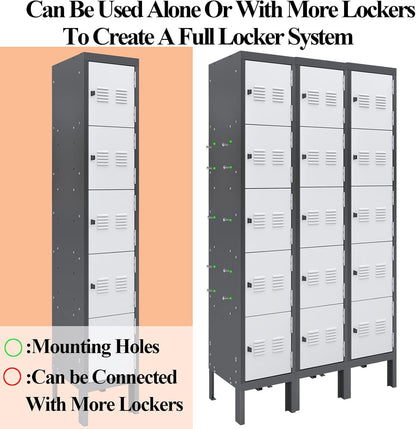 Kaer 3 door Metal Locker Grey/Tan 1680 - KaerWorld