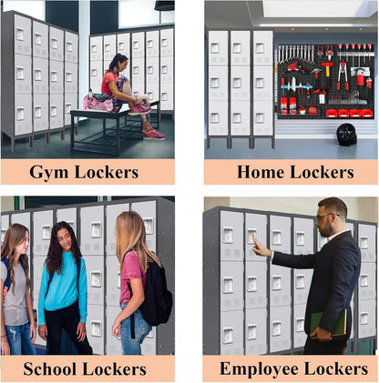 Kaer 3 door Metal Locker Grey/Tan 1680 - KaerWorld