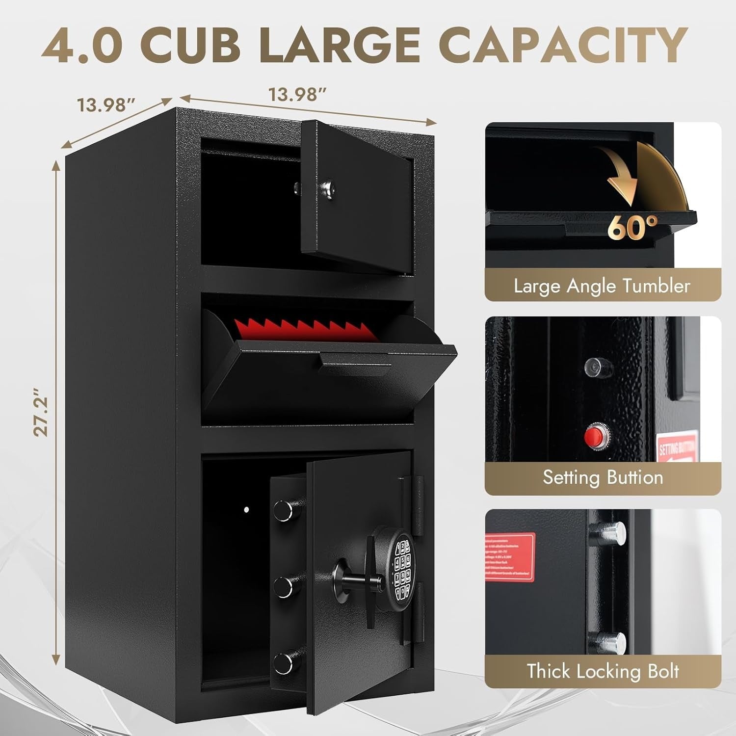Kaer 4.0 Cub Safe Box With Drop Slot 690 - 2 - KaerWorld