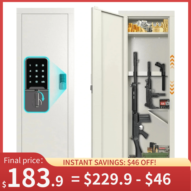 Kaer 53" In Wall Gun Safe White - KaerWorld