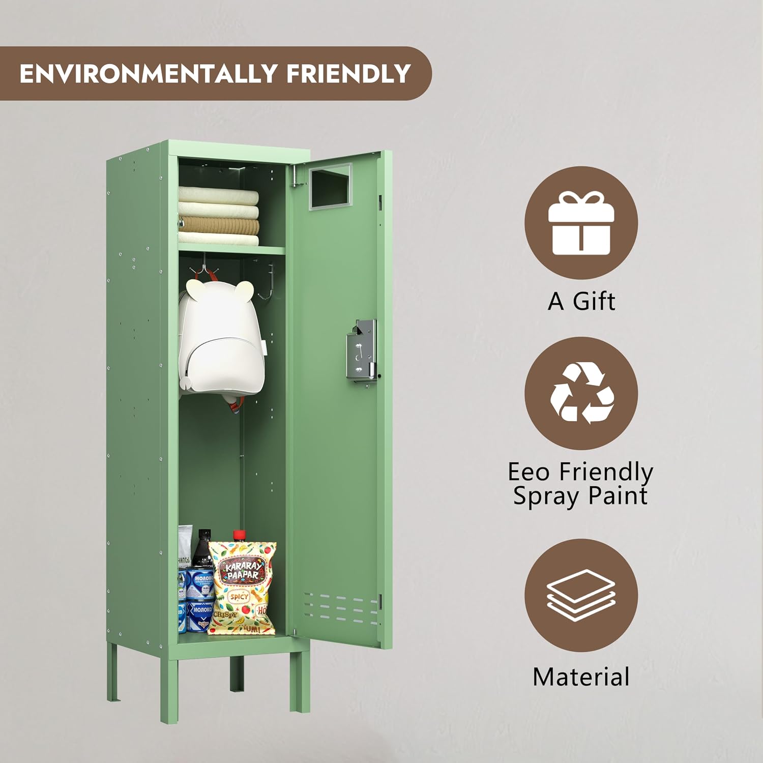 KAER 54"H Metal Locker with Card Slot - KaerWorld