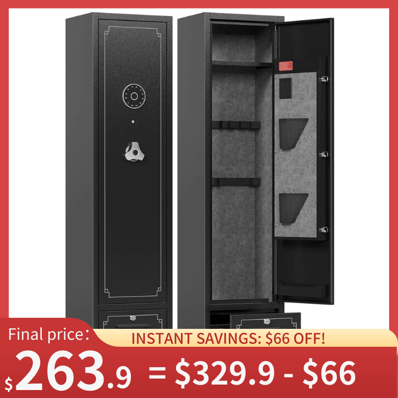 Kaer 6 - 8 Pre - Assembled Gun Safe With Bottom Drawer 1400L/XL - KaerWorld