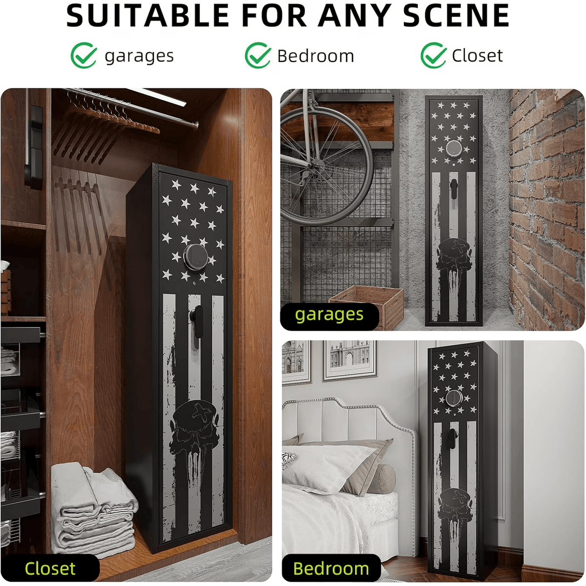 KAER 8-10 Gun Safe, Large Assembled Rifle Safe, Gun Cabinet with Removable Shelf and Pistol Rack - KaerWorld
