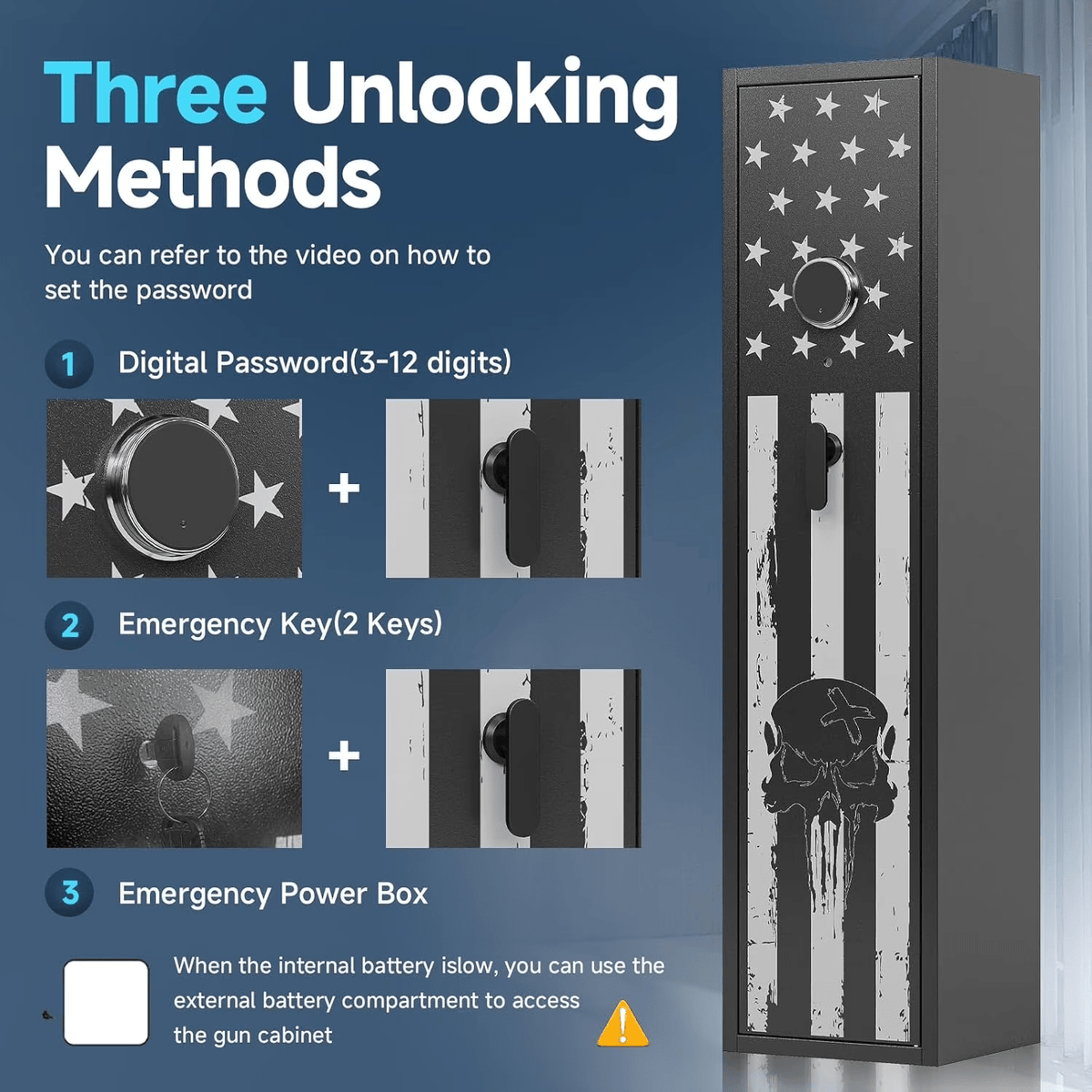 KAER 8-10 Gun Safe, Large Assembled Rifle Safe, Gun Cabinet with Removable Shelf and Pistol Rack - KaerWorld