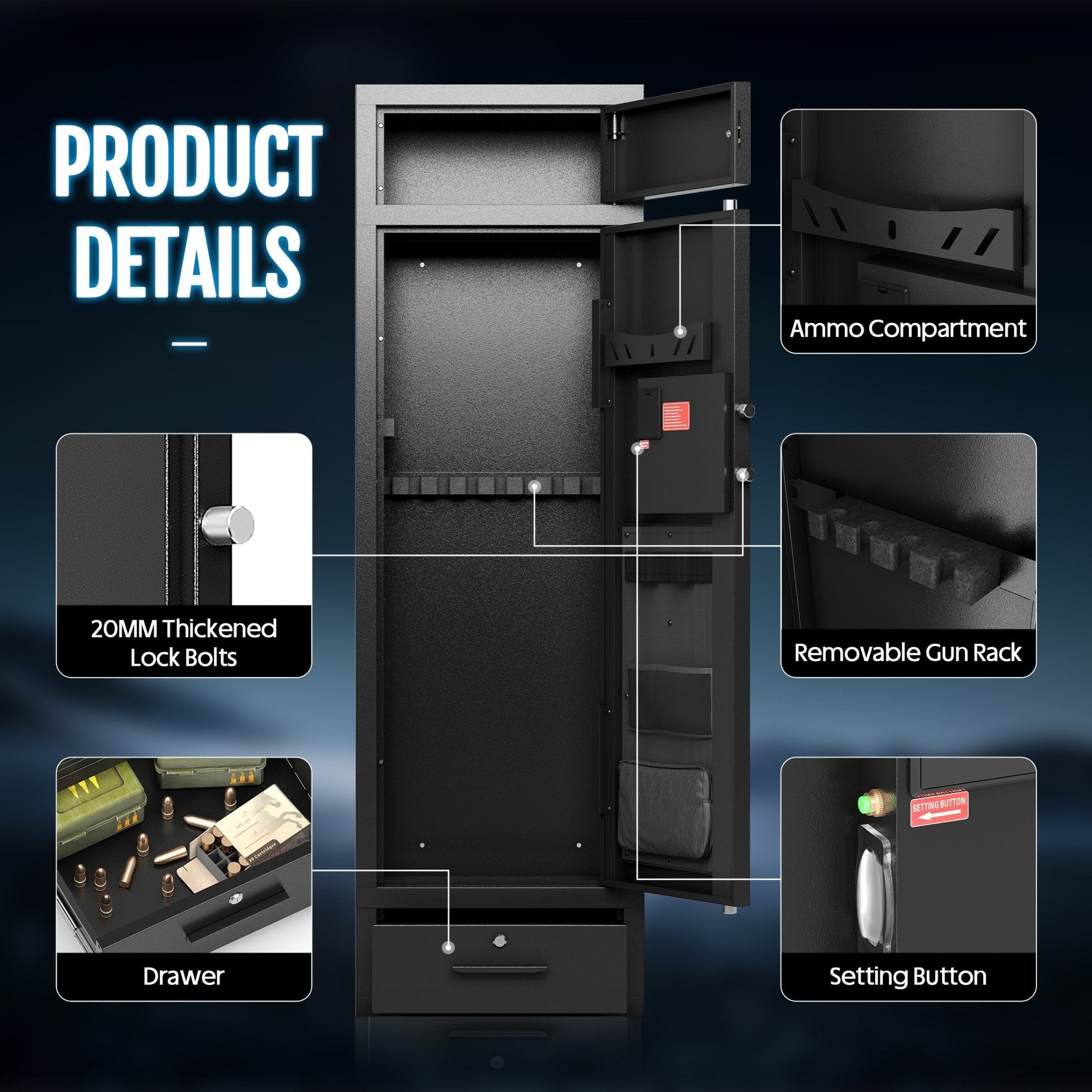 KAER 8 - 12 Gun Safe 1550 W - KaerWorld