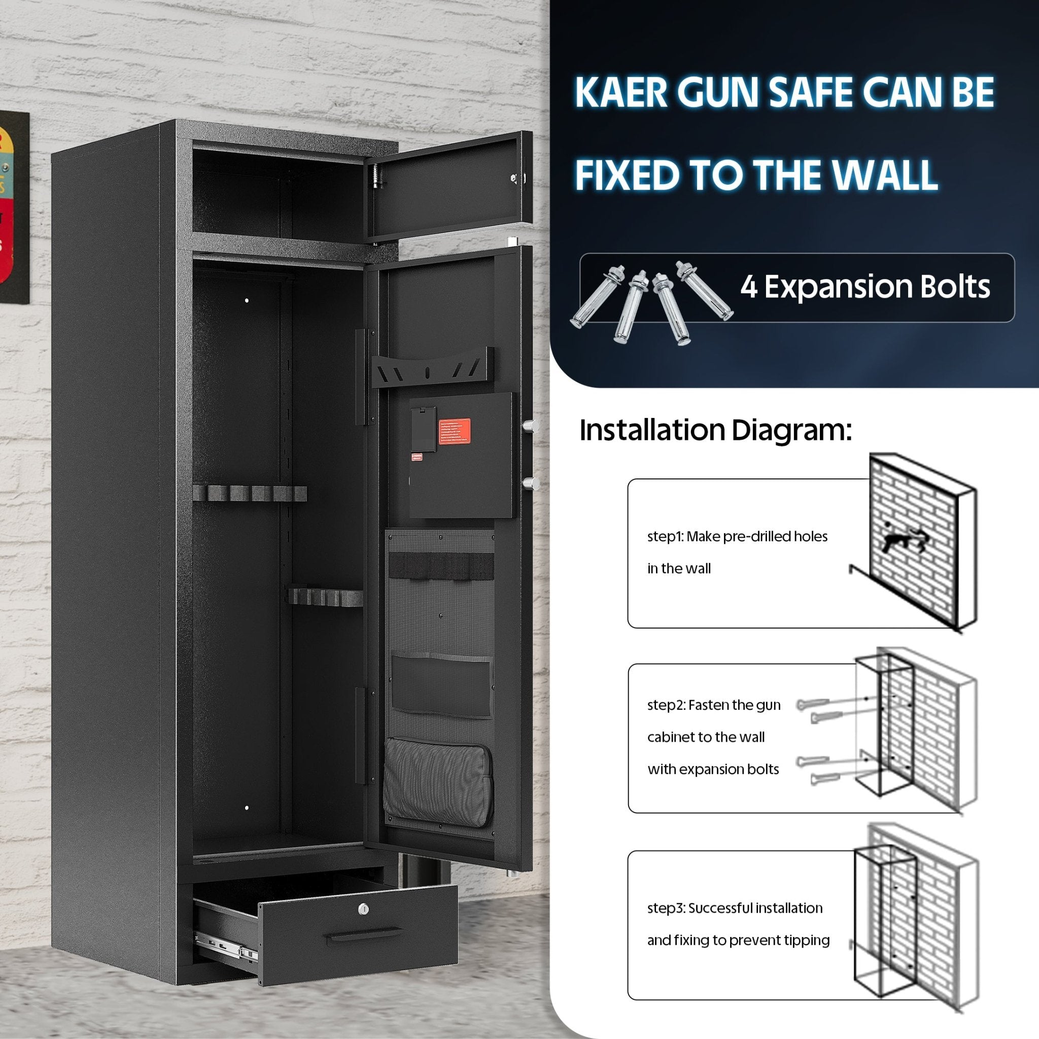 KAER 8 - 12 Gun Safe 1550 W - KaerWorld