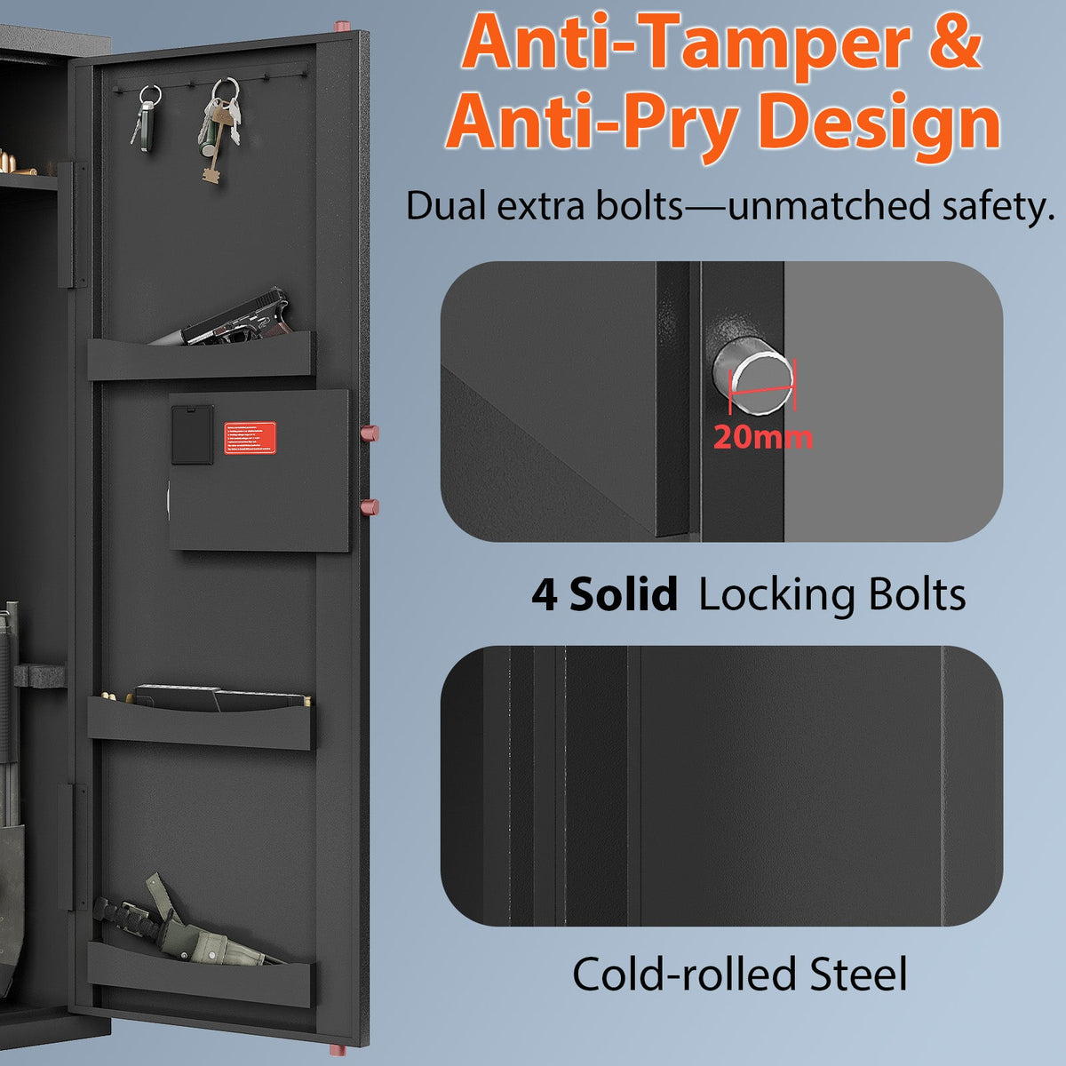 KaerWorld 8-12 Gun Safe: Secure Storage for Rifles and Pistols