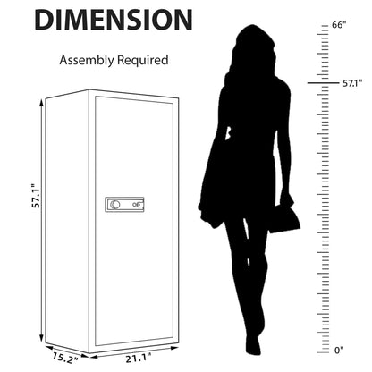 KAER 8-12 Gun Safe, Multi-Function Gun Safe for Rifle and Shotgun, Large Unassembled Gun Cabinet with Removable Shelf and Rifle Rack - KaerWorld