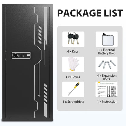 KAER 8-12 Gun Safe, Multi-Function Gun Safe for Rifle and Shotgun, Large Unassembled Gun Cabinet with Removable Shelf and Rifle Rack - KaerWorld