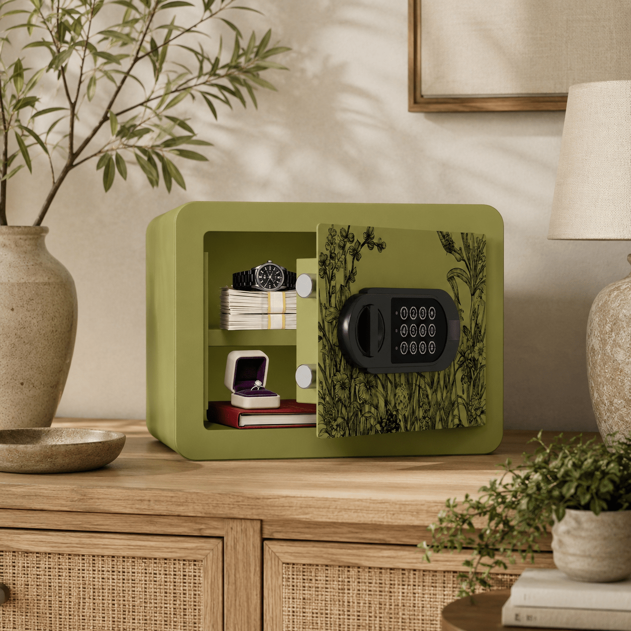 KAER Compact Digital Safe Box with Removable Shelf - KaerWorld