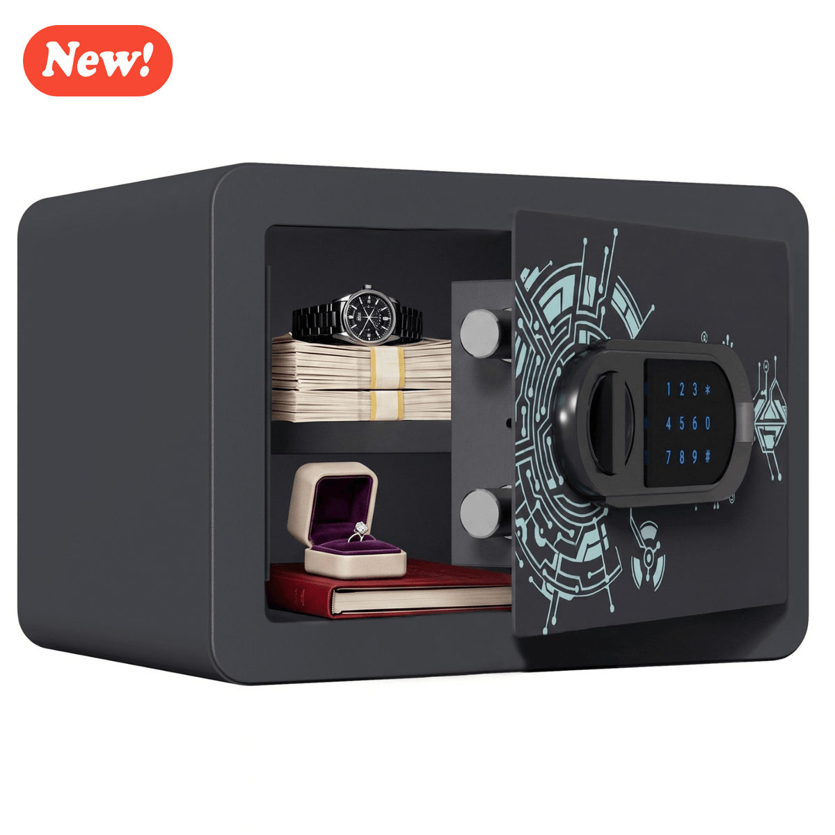 KAER Compact Digital Safe Box with Removable Shelf - KaerWorld