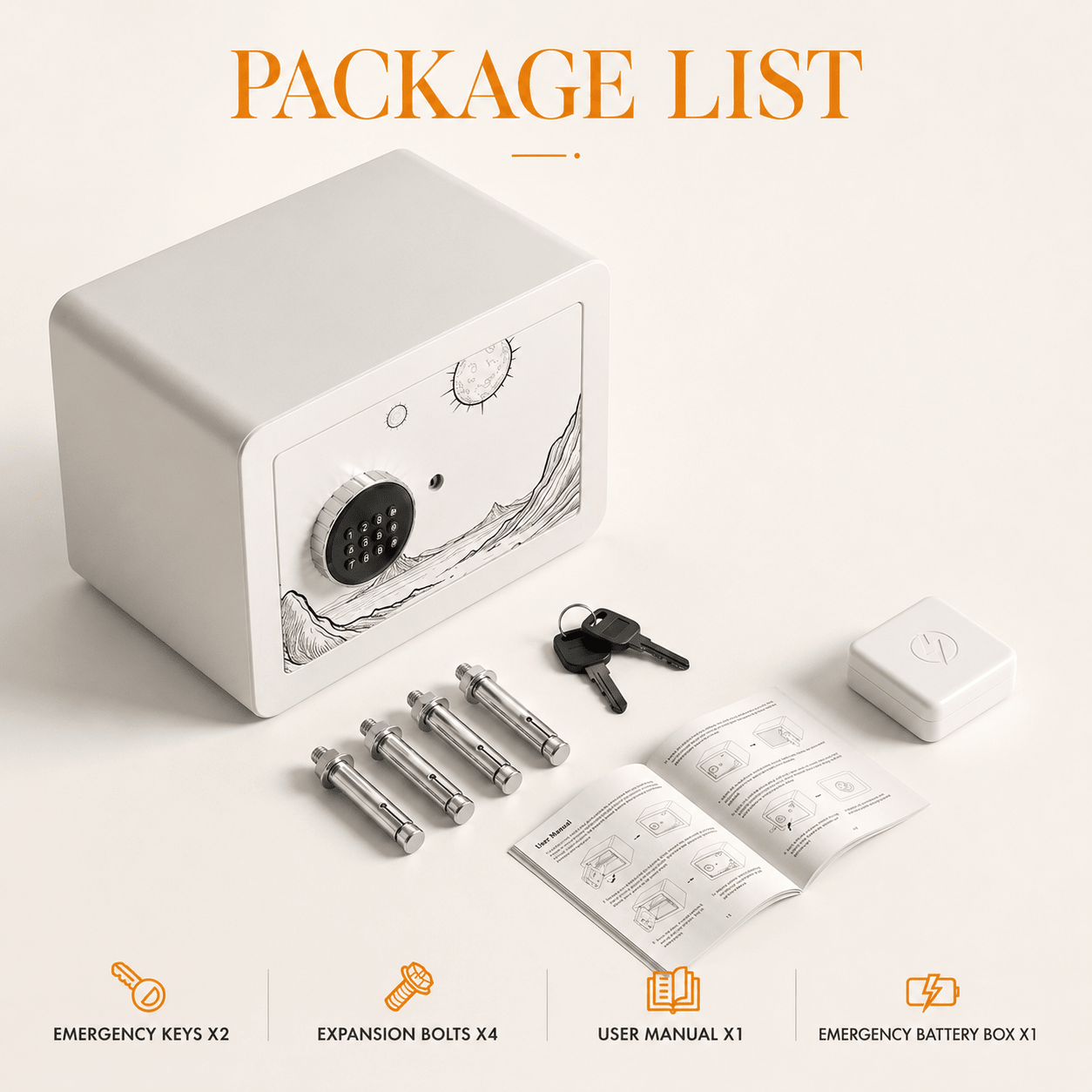 KAER Compact Digital Safe Box with Removable Shelf - KaerWorld