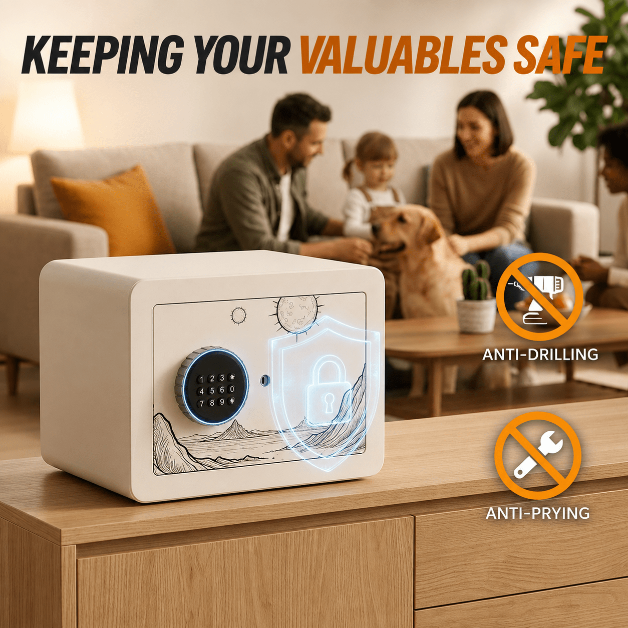 KAER Compact Digital Safe Box with Removable Shelf - KaerWorld