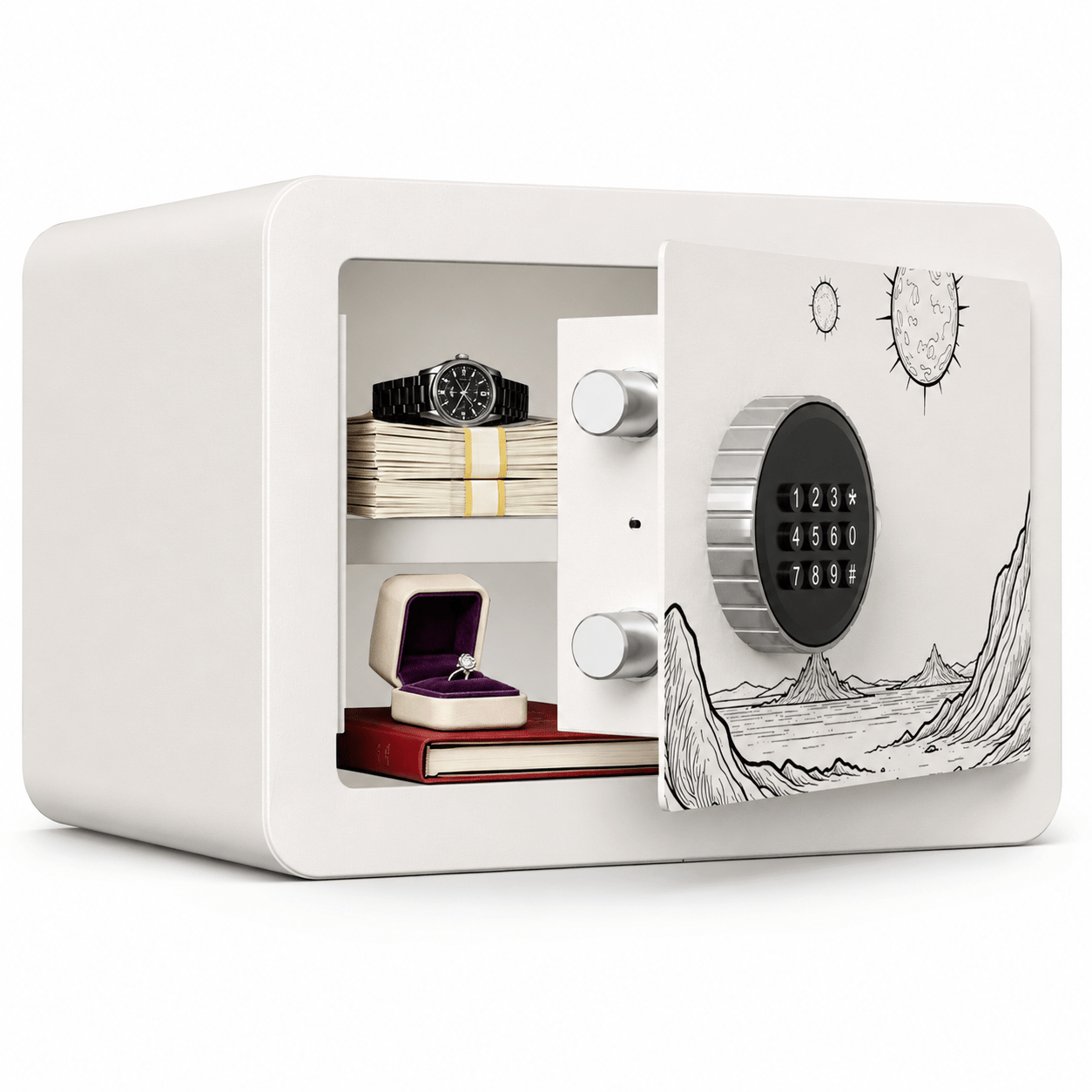KAER Compact Digital Safe Box with Removable Shelf - KaerWorld
