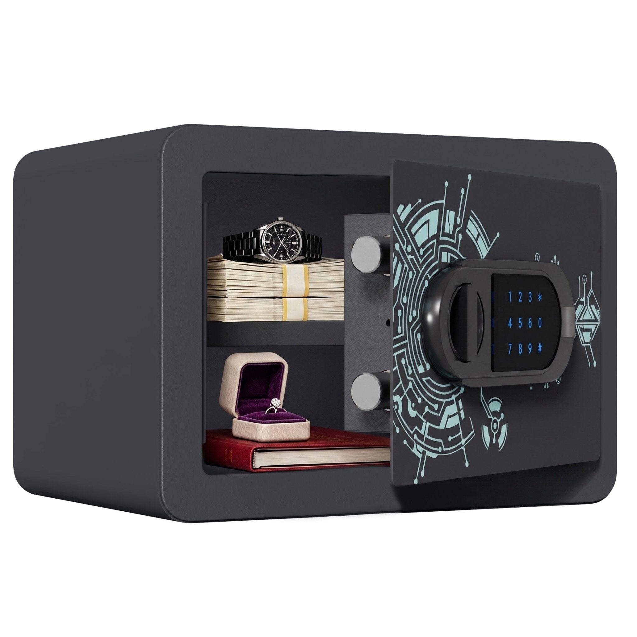 KAER Compact Digital Safe Box with Removable Shelf - KaerWorld