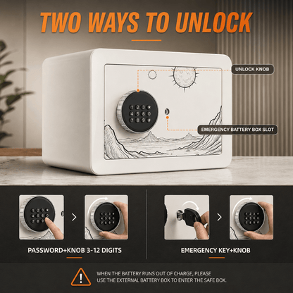 KAER Compact Digital Safe Box with Removable Shelf - KaerWorld