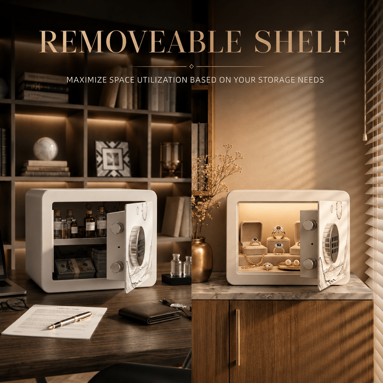KAER Compact Digital Safe Box with Removable Shelf - KaerWorld
