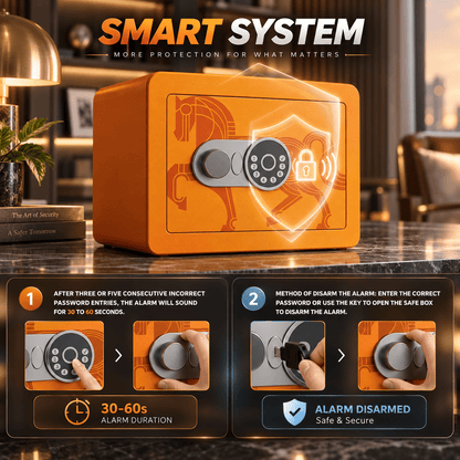 KAER Compact Digital Safe Box with Removable Shelf (Orange) - KaerWorld