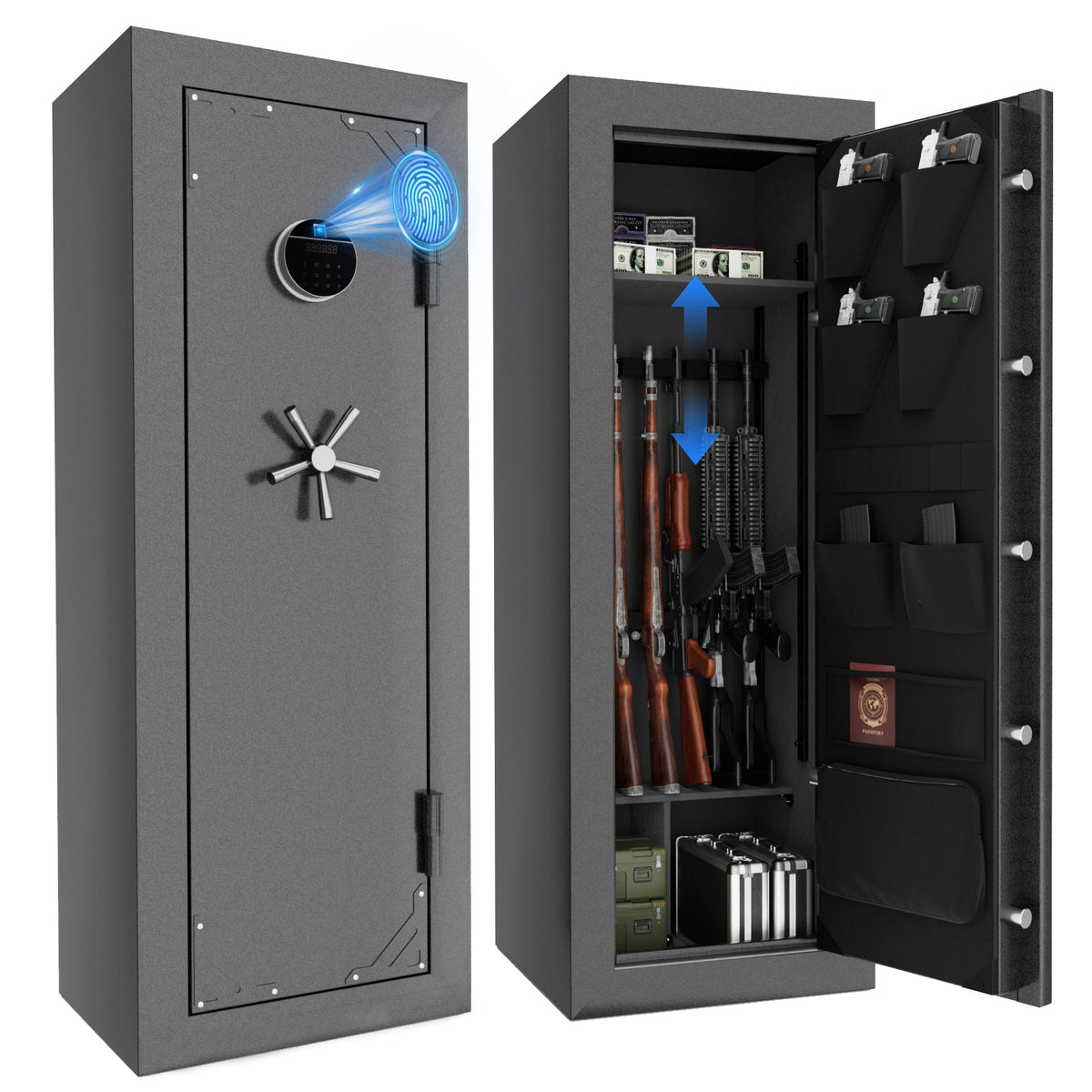 KAER 18-20 Gun Fireproof Gun Safe Fingerprint – KaerWorld