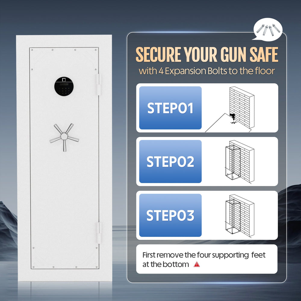 KAER 18-20 Gun Fireproof Pre-assembled Gun Safe Fingerprint – KaerWorld