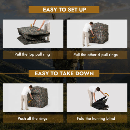 KAER Hunting Blind, 2–3 Person Pop-Up Camouflage Tent, Portable Concealed Shelter for Hunting - KaerWorld
