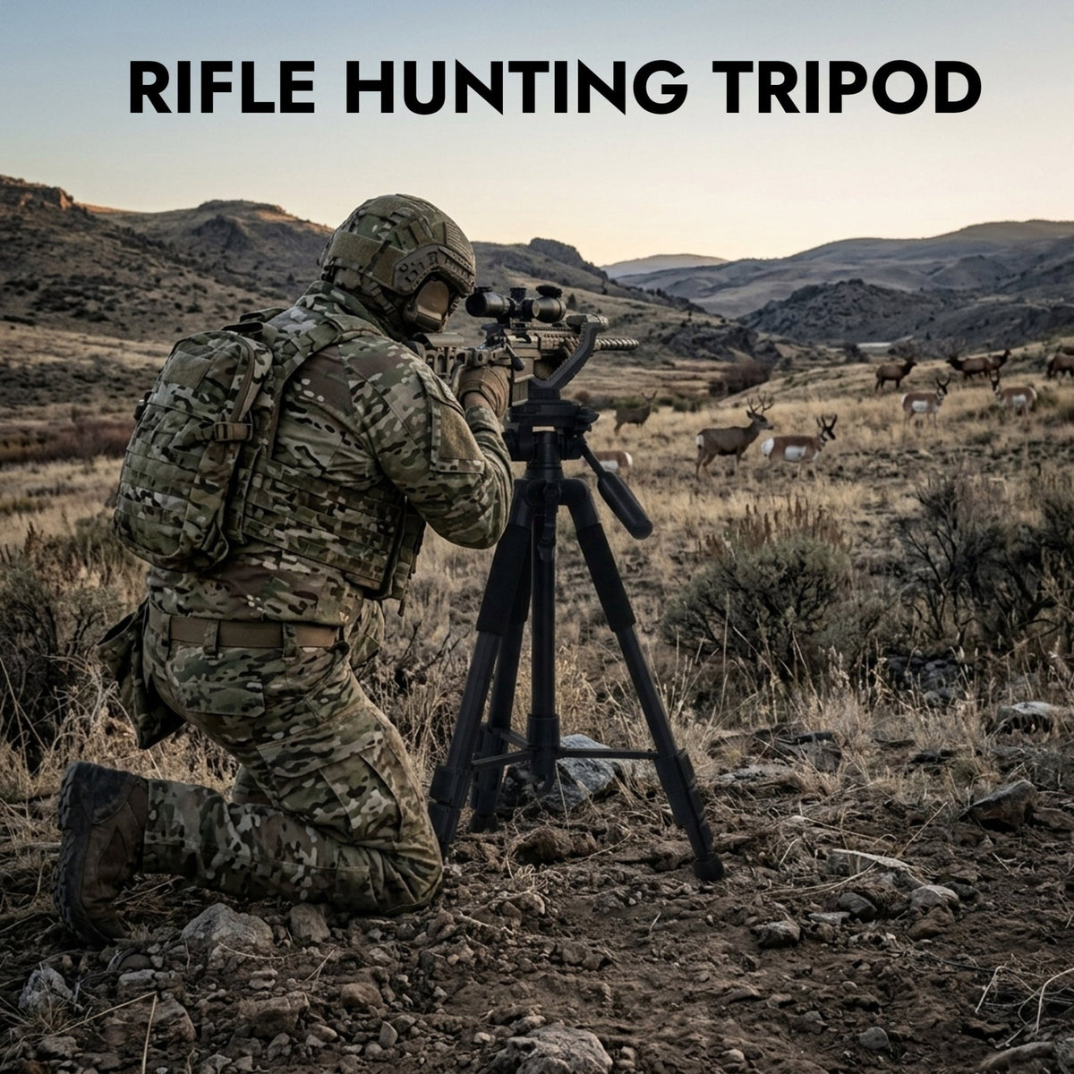 KAER Hunting Shooting Tripod, Adjustable Tripod Stand with 360 Degree Rotate U Yoke - KaerWorld