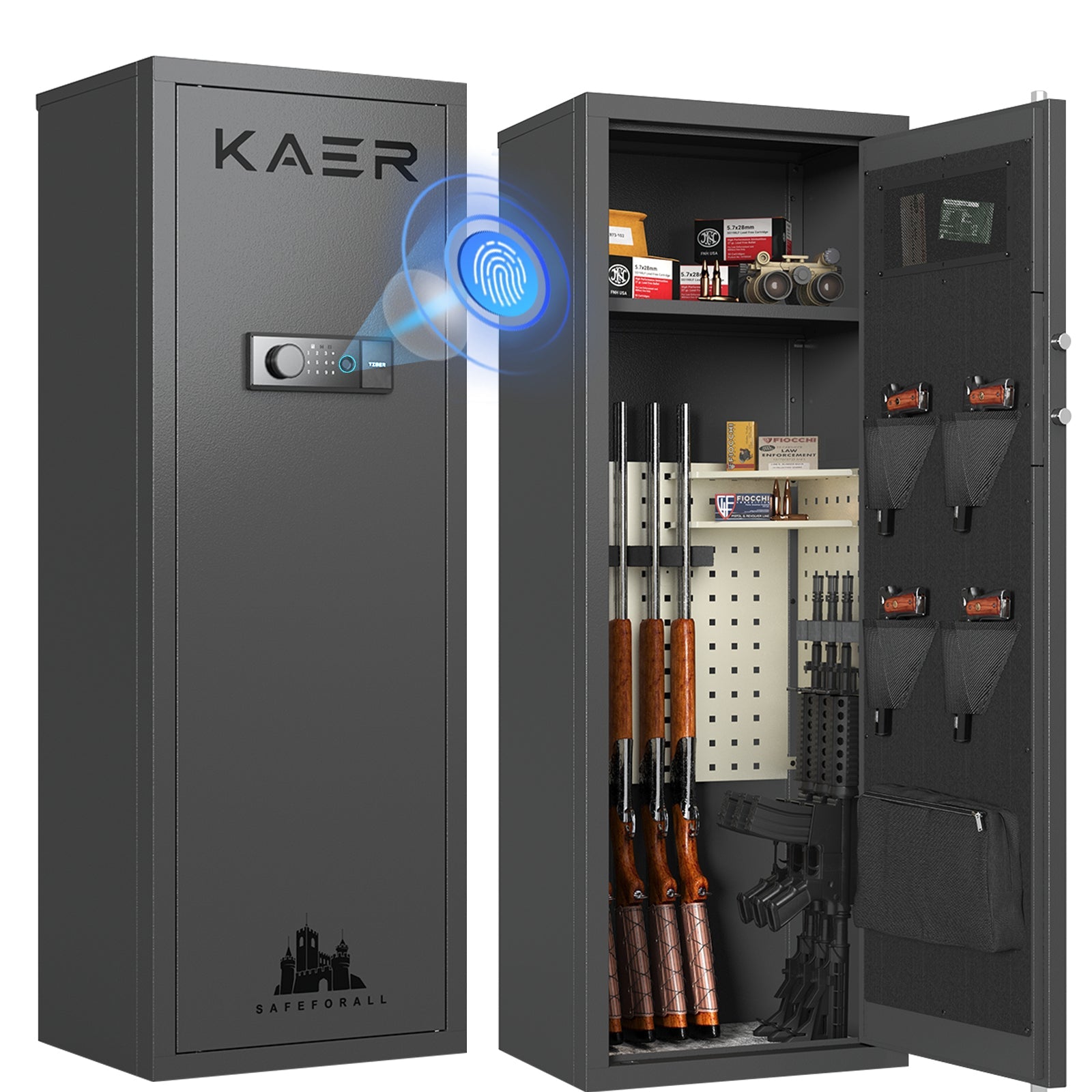 Kaer Large 8 - 10 Rifle Safe And Cabinet With Fingerpint - KaerWorld