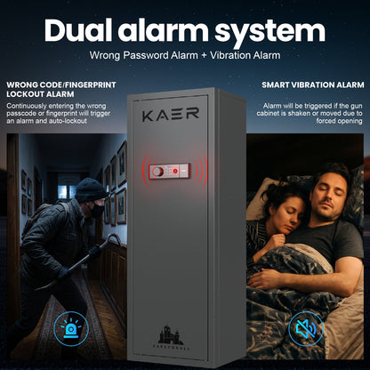 Kaer Large 8 - 10 Rifle Safe And Cabinet With Fingerpint - KaerWorld