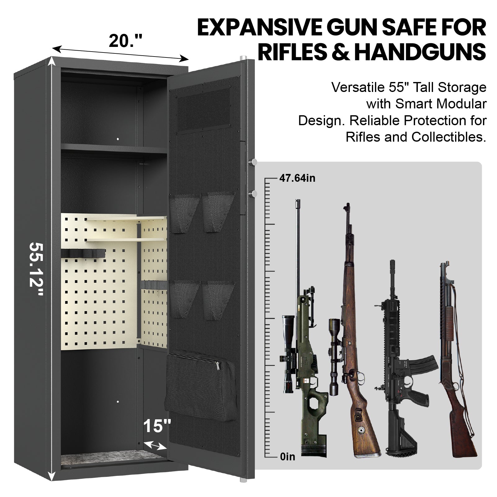 Kaer Large 8 - 10 Rifle Safe And Cabinet With Fingerpint - KaerWorld