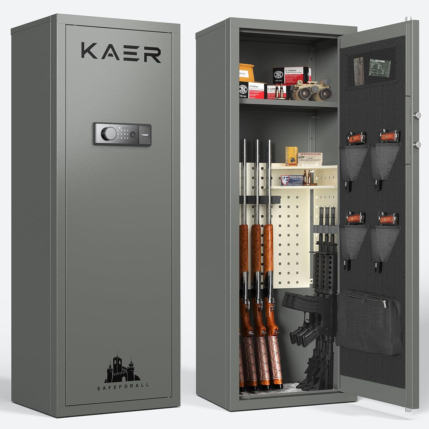 Kaer Large 8 - 10 Rifle Safe And Cabinet With Fingerpint - KaerWorld