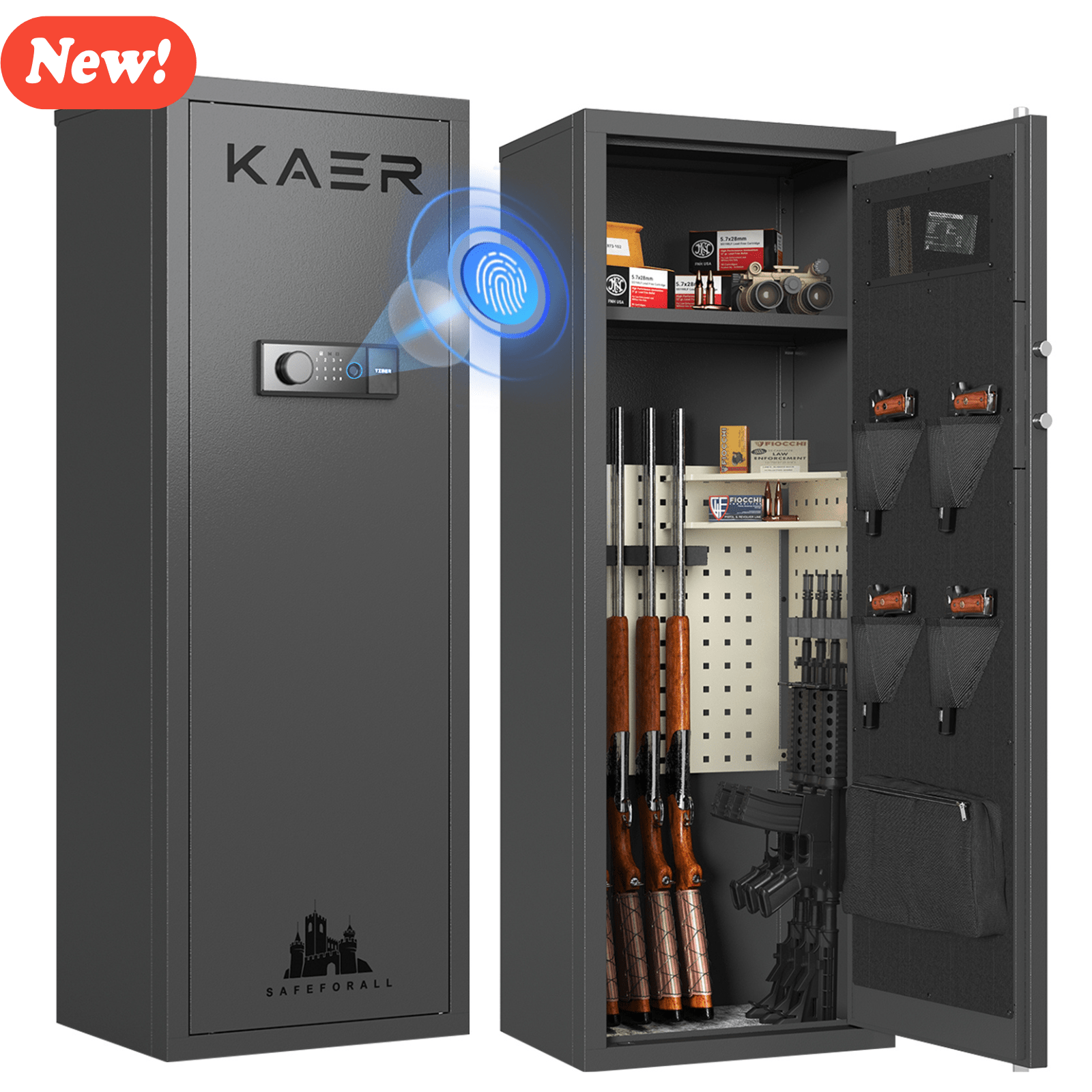 Kaer Large 8 - 10 Rifle Safe And Cabinet With Fingerpint - KaerWorld