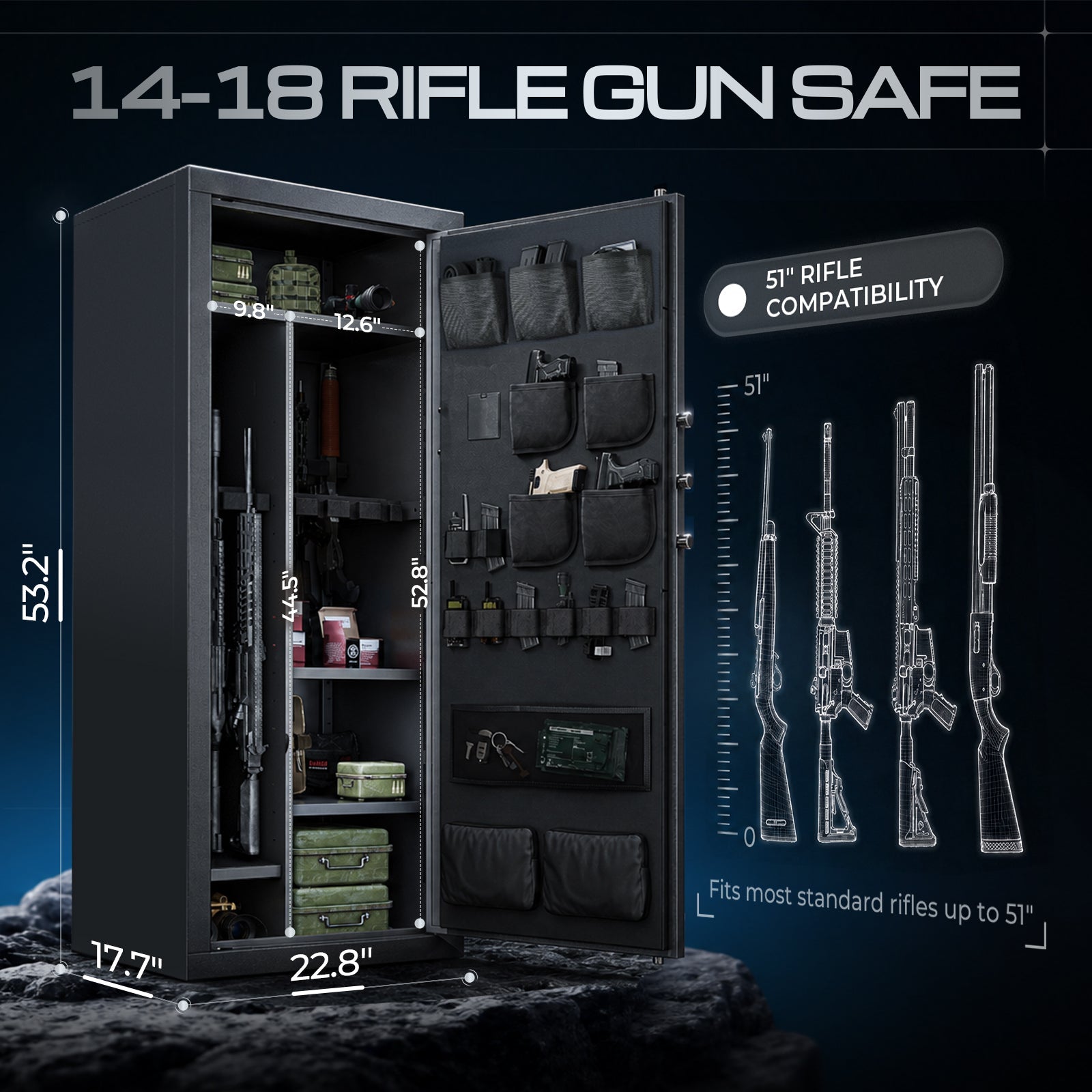 KAER Large Capacity Gun Safe And Cabinet Fingerprint - KaerWorld