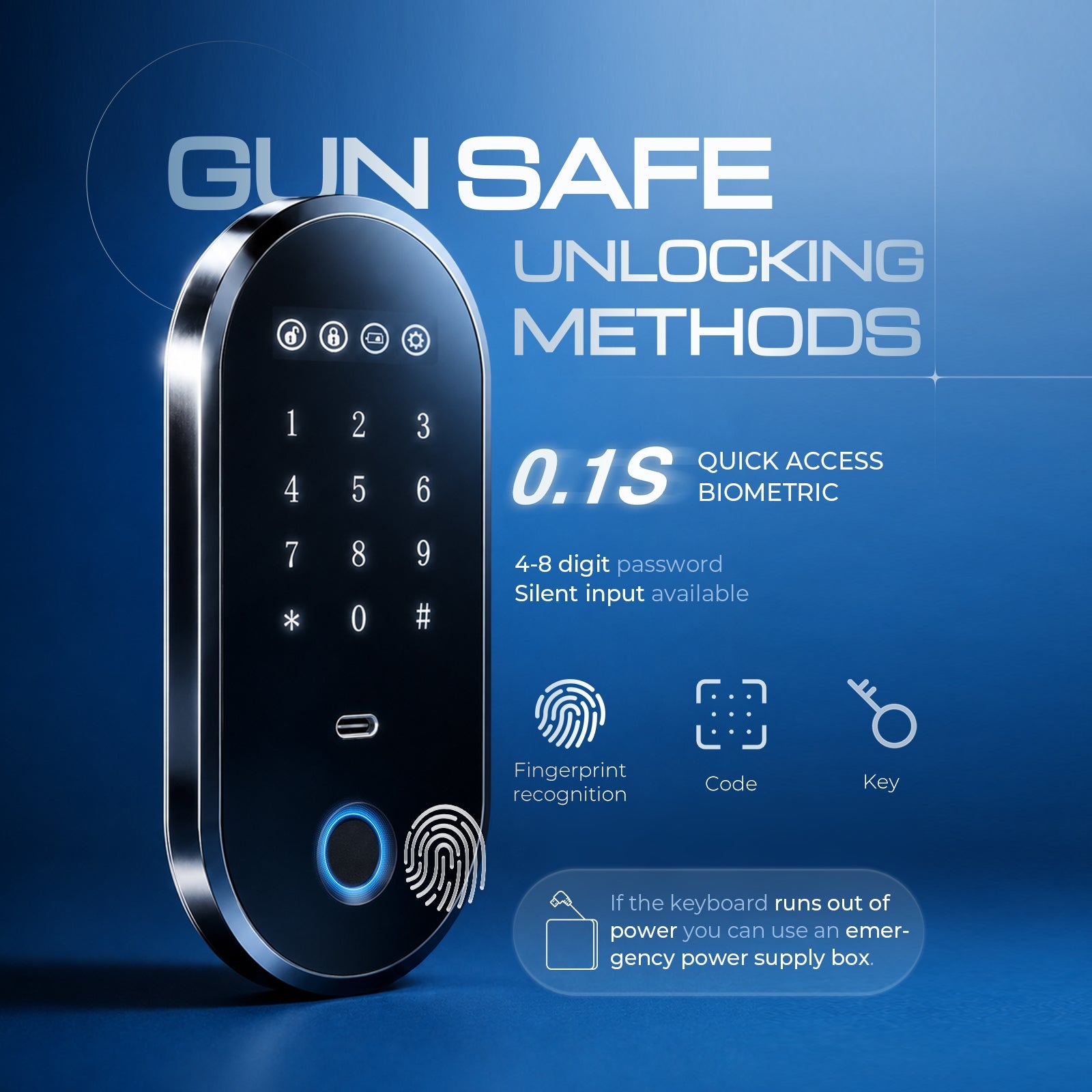 KAER Large Capacity Gun Safe And Cabinet Fingerprint - KaerWorld