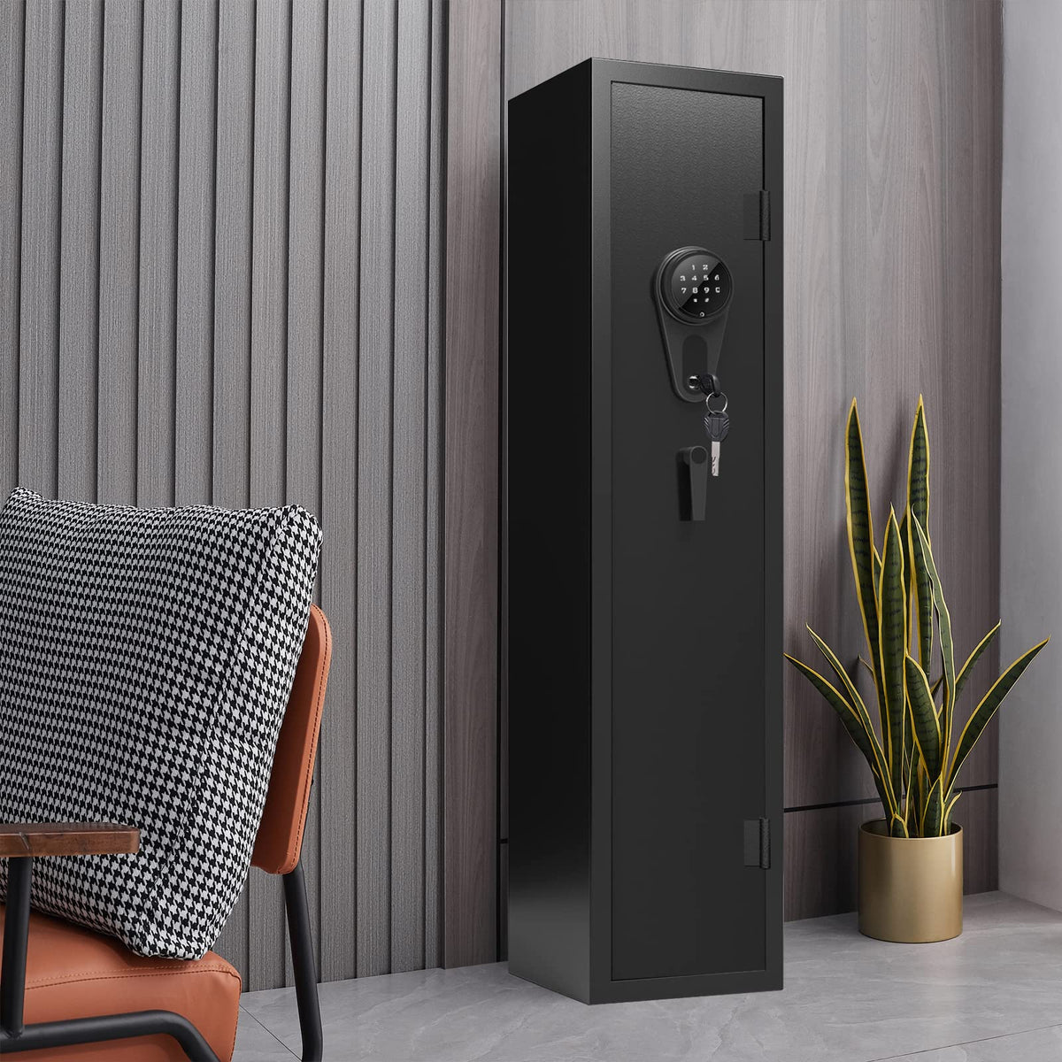 KAER Long Gun Safe for Rifles and Pistols with Electronic Lock Assembled 15 Gauge Steel,Long Gun Safe,Digital Keypad,LED,Gun Racks,Adjustable Shelf for Closet Bedroom Garage - KaerWorld
