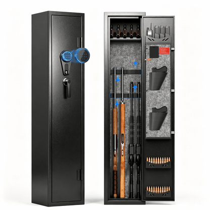 KAER Long Gun Safe for Rifles and Pistols with Electronic Lock Assembled 15 Gauge Steel,Long Gun Safe,Digital Keypad,LED,Gun Racks,Adjustable Shelf for Closet Bedroom Garage - KaerWorld