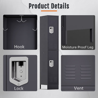 KAER Unite Metal Locker Cabinet with Lockable Storage - KaerWorld
