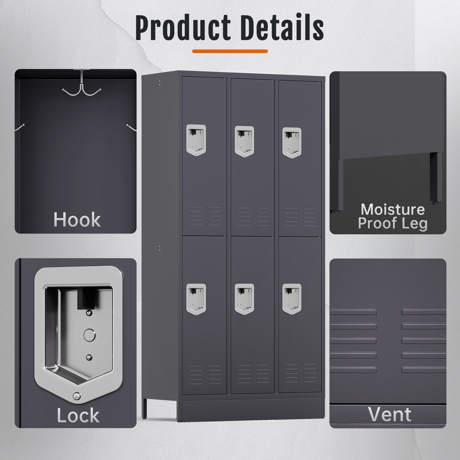 KAER Unite Metal Locker Cabinet with Lockable Storage - KaerWorld