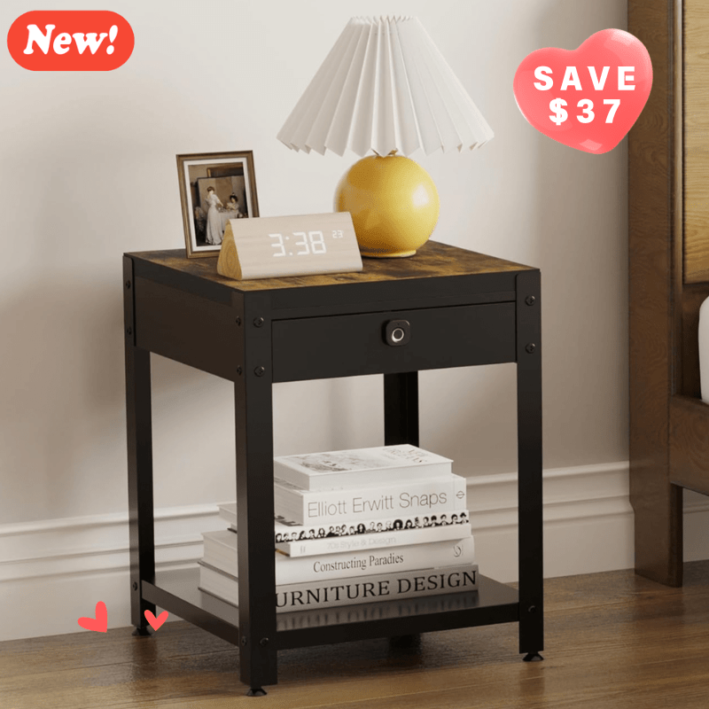 Nightstand With Gun Drawer Fingerprint (2 Pattern) - KaerWorld