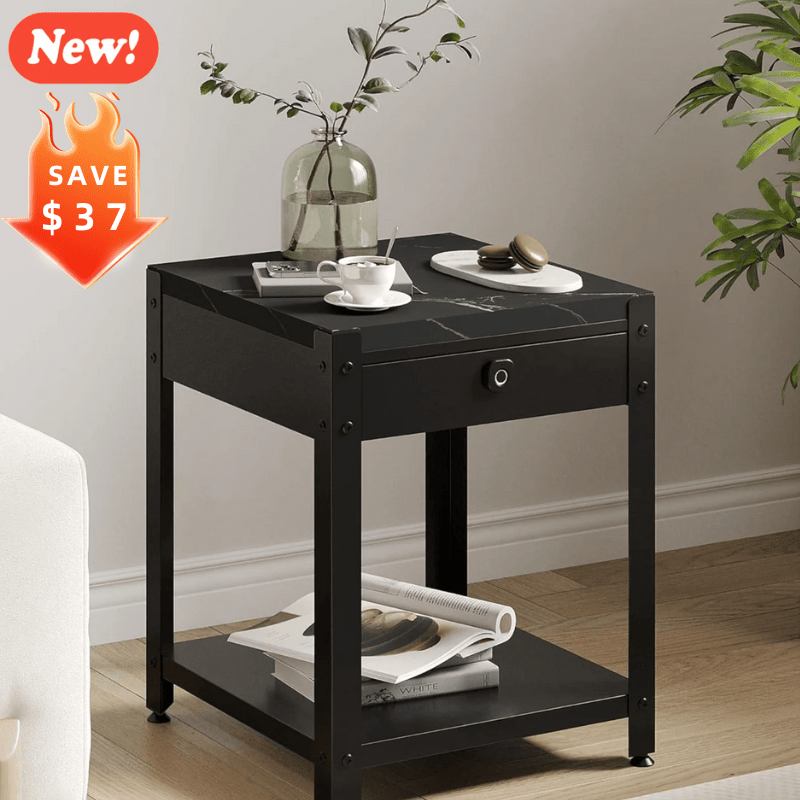 Nightstand With Gun Drawer Fingerprint (2 Pattern) - KaerWorld